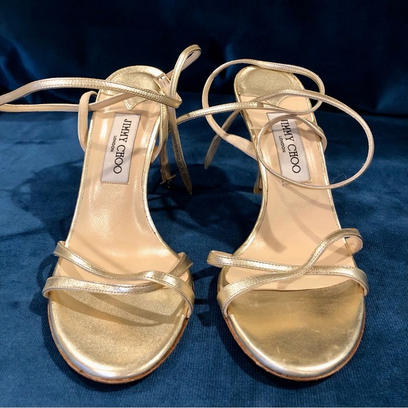 Jimmy Choo Shoes - Jimmy Choo Juliet Strappy Gold Sandals